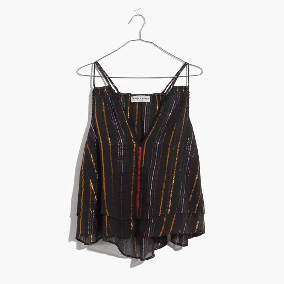 Apiece Apart "Luna" Striped Top in Black, size 6 - Picture 4 of 10